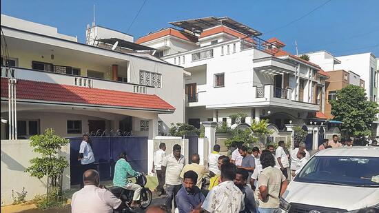 Raids at Senthil Balaji’s residence in May. (PTI)