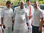 Congress President Mallikarjun Kharge, party leaders Rahul Gandhi, Nana Patole and Party General Secretary in Charge (Organisation) KC Venugopal in Mumbai. Congress President Mallikarjun Kharge, party leaders Rahul Gandhi, Nana Patole and Party General Secretary in Charge (Organisation) KC Venugopal in Mumbai.