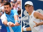 Novak Djokovic and Iga Swiatek Novak Djokovic and Iga Swiatek