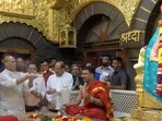 Rajnath Singh offers prayers at Sai Baba temple in Shirdi. Rajnath Singh offers prayers at Sai Baba temple in Shirdi.