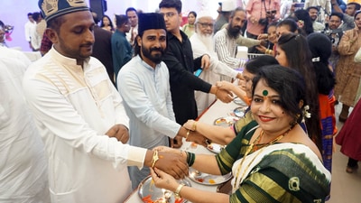 This year, the festivities of Raksha Bandhan span two days - August 30 and 31. During this Rakhi celebration, which is a tribute to the affectionate link between brothers and sisters, individuals throughout the country are fastening Rakhis onto their siblings, rejoicing in the steadfast bond that unites them. (HT Photo/Praful Gangurde) This year, the festivities of Raksha Bandhan span two days - August 30 and 31. During this Rakhi celebration, which is a tribute to the affectionate link between brothers and sisters, individuals throughout the country are fastening Rakhis onto their siblings, rejoicing in the steadfast bond that unites them. (HT Photo/Praful Gangurde)