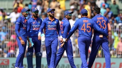 Team India players in action during an ODI series against Australia earlier this year (ANI)