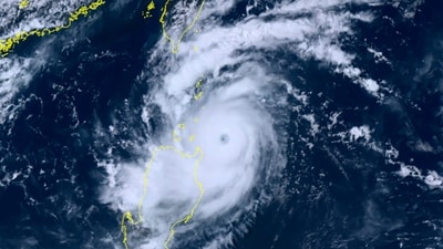 Super typhoon Saola: Typhoon Saola moving north towards Taiwan. (AP) Super typhoon Saola: Typhoon Saola moving north towards Taiwan. (AP)