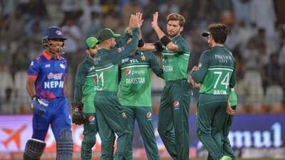 Nepal's chase started in a ragged manner with Shaheen Afridi taking two wickets off the last two balls of the first over.&nbsp; (AFP)
