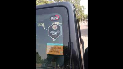 Forged department stickers are being used by for outsiders to enter Panjab University. (HT PHOTO)
