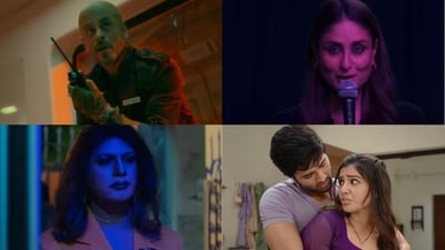 (Clockwise L-R): Stills from Jawan, Jaane Jaan, Kushi and Haddi. (Clockwise L-R): Stills from Jawan, Jaane Jaan, Kushi and Haddi.