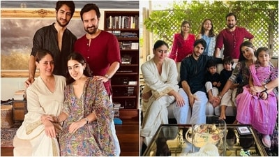 Kareena Kapoor celebrates Raksha Bandhan with Saif Ali Khan, Sara Ali Khan, Ibrahim Ali Khan, Taimur Ali Khan and Jeh. (Instagram) Kareena Kapoor celebrates Raksha Bandhan with Saif Ali Khan, Sara Ali Khan, Ibrahim Ali Khan, Taimur Ali Khan and Jeh. (Instagram)