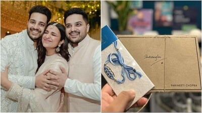 Parineeti Chopra dropped a picture from her engagement festivities to mark Raksha Bandhan and also gave a glimpse of her Rakhi and a letter to her brothers. "My babies first, brothers later. Friends first, siblings later. Soulmates first, protectors later. Happy Rakhiiii annoying peopleee," she wrote.&nbsp; (Instagram)