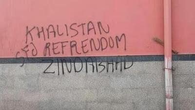 The pro-Khalistani slogans had appeared on the walls of five metro stations. (Sourced photo) The pro-Khalistani slogans had appeared on the walls of five metro stations. (Sourced photo)