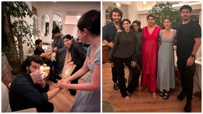 Candid pictures from Arjun Kapoor, Khushi Kapoor, Shanaya Kapoor's Raksha Bandhan celebrations. Candid pictures from Arjun Kapoor, Khushi Kapoor, Shanaya Kapoor's Raksha Bandhan celebrations.