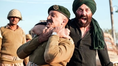 A still from Gadar 2 featuring Sunny Deol (right). A still from Gadar 2 featuring Sunny Deol (right).