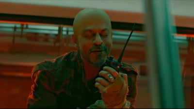 Shah Rukh Khan in Jawan trailer. Shah Rukh Khan in Jawan trailer.