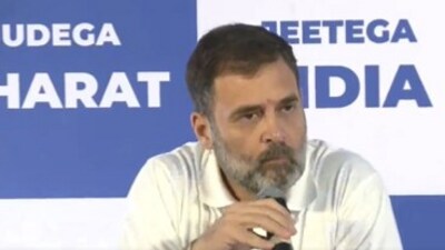 Congress MP Rahul Gandhi addresses a press conference in Mumbai. (X/ANI) Congress MP Rahul Gandhi addresses a press conference in Mumbai. (X/ANI)