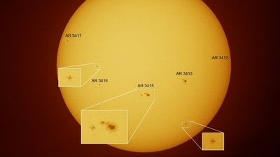 Chinese Space Station Tiangong transits the Sun. (Anthony Ayiomamitis) Chinese Space Station Tiangong transits the Sun. (Anthony Ayiomamitis)