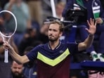 Daniil Medvedev celebrates match point against Christopher O'Connell.