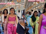 Snapshot of the fashion show that happened inside Nagpur metro coach. 