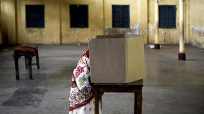 A woman voting in Assam. (AP) A woman voting in Assam. (AP)