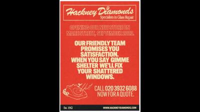 An image shows an advert in the London-based newspaper Hackney Gazette heralding a new glass repair store called "Hackney Diamonds", August 17, 2023. The advertisement appears to reference music by the Rolling Stones and has raised hopes that the band will release a new album. (REUTERS) An image shows an advert in the London-based newspaper Hackney Gazette heralding a new glass repair store called "Hackney Diamonds", August 17, 2023. The advertisement appears to reference music by the Rolling Stones and has raised hopes that the band will release a new album. (REUTERS)