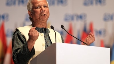 Muhammad Yunus, Nobel Prize Winner and Founder of Grameen Bank, speaks during the opening ceremony for the One Young World summit at Soccer City in Johannesburg, South Africa, Wednesday, Oct. 2, 2013 (Source: AFP) (AP) Muhammad Yunus, Nobel Prize Winner and Founder of Grameen Bank, speaks during the opening ceremony for the One Young World summit at Soccer City in Johannesburg, South Africa, Wednesday, Oct. 2, 2013 (Source: AFP) (AP)