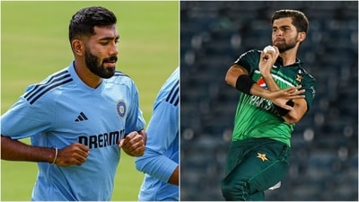 Jasprit Bumrah (L) will make a return to Indian ODI team after over a year; Shaheen Afridi in action (PTI/AFP)