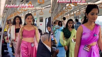 Snapshot of the fashion show that happened inside Nagpur metro coach. (Instagram/@Amir Sheikh) Snapshot of the fashion show that happened inside Nagpur metro coach. (Instagram/@Amir Sheikh)