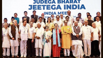 Opposition leaders during the INDIA meet, in Mumbai on Friday. (PTI) Opposition leaders during the INDIA meet, in Mumbai on Friday. (PTI)