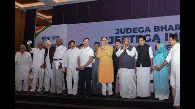 Opposition leaders during the meeting of INDIA bloc in Mumbai. (Amit Sharma) Opposition leaders during the meeting of INDIA bloc in Mumbai. (Amit Sharma)