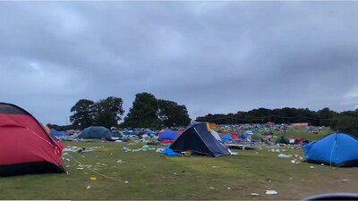 Snapshot of the garbage left behind after Leeds Festival. (Twitter/@MrJackLowe) Snapshot of the garbage left behind after Leeds Festival. (Twitter/@MrJackLowe)
