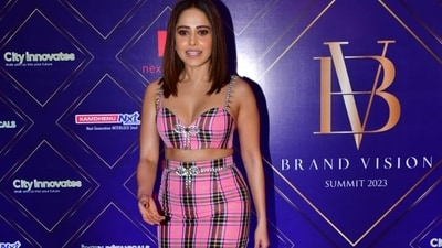 Nushrratt Bharuccha, who just saw the release of her film Akelli, was seen at the event in a pink check skirt-top. She will now return with the sequel of Chhorii lined up for release this year. &nbsp; 
