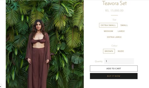 It will cost you  ₹15,000 to add Tamannah Bhatia's brown co-ord set to your wardrobe. (since1988.in)