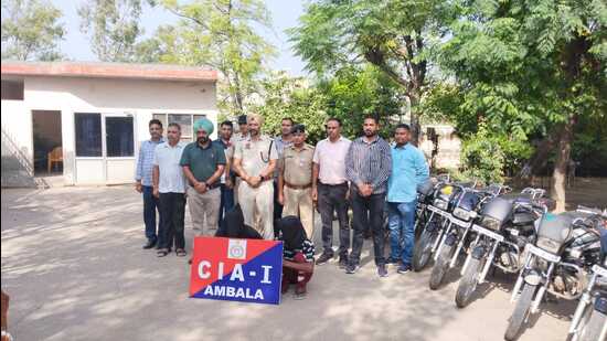 SP Jashandeep Singh Randhawa said Sompal was arrested last week in a bike theft case and was again brought on production warrant in connection with another case on August 31 for two days. (HT Photo)