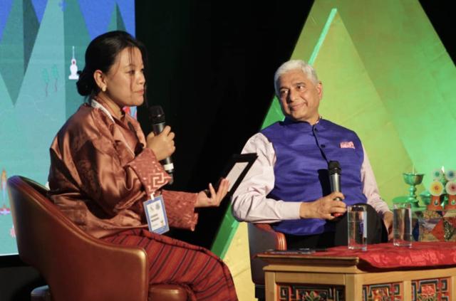Bhutanese author Chador Wangmo in conversation with diplomat and author Vikas Swarup. (Bhutan Echoes) Bhutanese author Chador Wangmo in conversation with diplomat and author Vikas Swarup. (Bhutan Echoes)