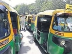 Members of the unions are seeking a financial aid of  <span class='webrupee'>₹</span>10,000 for each driver and a ban on bike taxis, among other demands. (HT File/Representative use)
