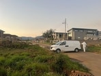 The crime scene after cash-in-transit robbers were shot and killed during a shootout with a specialised airborne police unit in Makhado, Limpopo, South Africa.