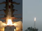 The image shows launch of Aditya L1, India's maiden solar mission by ISRO. The image shows launch of Aditya L1, India's maiden solar mission by ISRO.