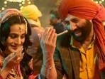 Ameesha Patel and Sunny Deol in a still from Gadar 2. 