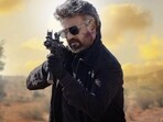 Rajinikanth features on a poster of Jailer. Rajinikanth features on a poster of Jailer.