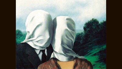 Aim to see more clearly: The Lovers I by Rene Magritte; 1928. (renemagritte.com) Aim to see more clearly: The Lovers I by Rene Magritte; 1928. (renemagritte.com)