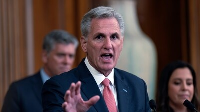 FILE - Speaker of the House Kevin McCarthy, R-Calif., holds a news conference as the House prepares to leave for its August recess, at the Capitol in Washington, Thursday, July 27, 2023. McCarthy suggested Sunday, Aug. 27, that an impeachment inquiry of President Joe Biden was becoming more likely, calling it “a natural step” as Congress soon ends its summer break and House Republicans seek to expand their investigative power. (AP Photo/J. Scott Applewhite, File) (AP) FILE - Speaker of the House Kevin McCarthy, R-Calif., holds a news conference as the House prepares to leave for its August recess, at the Capitol in Washington, Thursday, July 27, 2023. McCarthy suggested Sunday, Aug. 27, that an impeachment inquiry of President Joe Biden was becoming more likely, calling it “a natural step” as Congress soon ends its summer break and House Republicans seek to expand their investigative power. (AP Photo/J. Scott Applewhite, File) (AP)