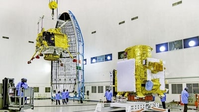 Aditya-L1 will be placed in a halo orbit around Lagrangian Point 1 (L1), which is 1.5 million kilometers from Earth in the direction of the Sun. (PTI Photo) Aditya-L1 will be placed in a halo orbit around Lagrangian Point 1 (L1), which is 1.5 million kilometers from Earth in the direction of the Sun. (PTI Photo)