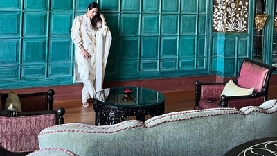 Malaika Arora is staying at The Oberoi Amarvilas in Agra and shared several beautiful pictures on Instagram as she posed around the palace hotel while being decked up in a white salwar suit. Malaika Arora is staying at The Oberoi Amarvilas in Agra and shared several beautiful pictures on Instagram as she posed around the palace hotel while being decked up in a white salwar suit. 