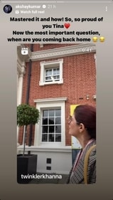 Akshay Kumar's cute reaction to Twinkle Khanna's video. (Instagram/@akshaykumar) Akshay Kumar's cute reaction to Twinkle Khanna's video. (Instagram/@akshaykumar)