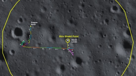 From Shiv Shakti point, the landing point on the south pole, the Pragyan rover traversed more than 100 metres in the last 11 days. (ANI)