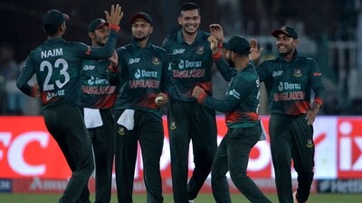 Bangladesh players celebrate after winning the Asia Cup 2023 match against Afghanistan (AFP) Bangladesh players celebrate after winning the Asia Cup 2023 match against Afghanistan (AFP)