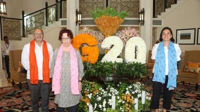 Delegates at the ITC Grand Bharat for the fourth G20 Sherpa meeting in Tauru, Nuh on Sunday. (HT Photo) Delegates at the ITC Grand Bharat for the fourth G20 Sherpa meeting in Tauru, Nuh on Sunday. (HT Photo)
