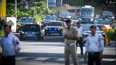 Delhi Police and traffic police personnel conduct carcade rehearsal for the G20 Summit, near ITO in New Delhi on Sunday. (Sanchit Khanna/HT Photo) Delhi Police and traffic police personnel conduct carcade rehearsal for the G20 Summit, near ITO in New Delhi on Sunday. (Sanchit Khanna/HT Photo)