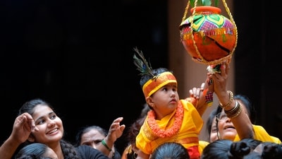 While these are some regional variations in how Krishna Janmashtami is celebrated in India, the central theme of devotion and reverence for Krishna remains consistent throughout the country. The joyous festivities, devotional songs and cultural performances make Janmashtami a vibrant and spiritually enriching festival for people across India. (AFP) While these are some regional variations in how Krishna Janmashtami is celebrated in India, the central theme of devotion and reverence for Krishna remains consistent throughout the country. The joyous festivities, devotional songs and cultural performances make Janmashtami a vibrant and spiritually enriching festival for people across India. (AFP)