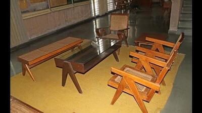Made of teak wood and wicker, the chair that will go for auction in Spain bears the inscription: PEC, Boys Hostel, 59. (HT File) Made of teak wood and wicker, the chair that will go for auction in Spain bears the inscription: PEC, Boys Hostel, 59. (HT File)