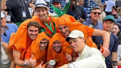 Jannik Sinner meets Carota Boys after US Open win against Stan Wawrinka Jannik Sinner meets Carota Boys after US Open win against Stan Wawrinka