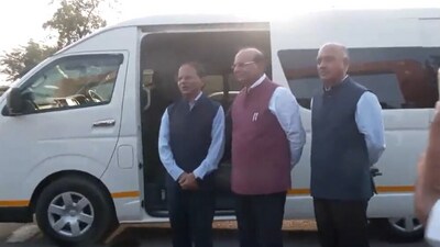 Delhi LG VK Saxena and the prime minister's Principal Secretary P K Mishra were among the senior government functionaries who visited key sites related to the upcoming G20 Summit meeting on Sunday. (ANI) Delhi LG VK Saxena and the prime minister's Principal Secretary P K Mishra were among the senior government functionaries who visited key sites related to the upcoming G20 Summit meeting on Sunday. (ANI)
